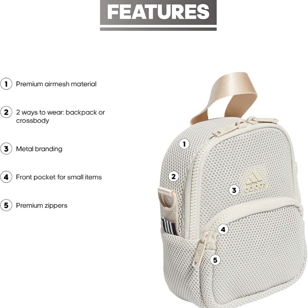 Adidas Cream mini Backpack - Picture 6 of 9
